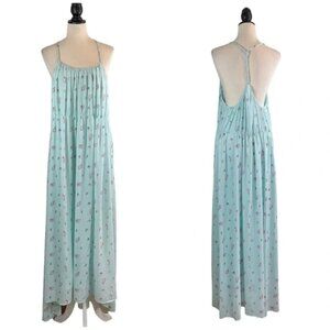 Wildfox Aqua Floral Maxi Dress Small